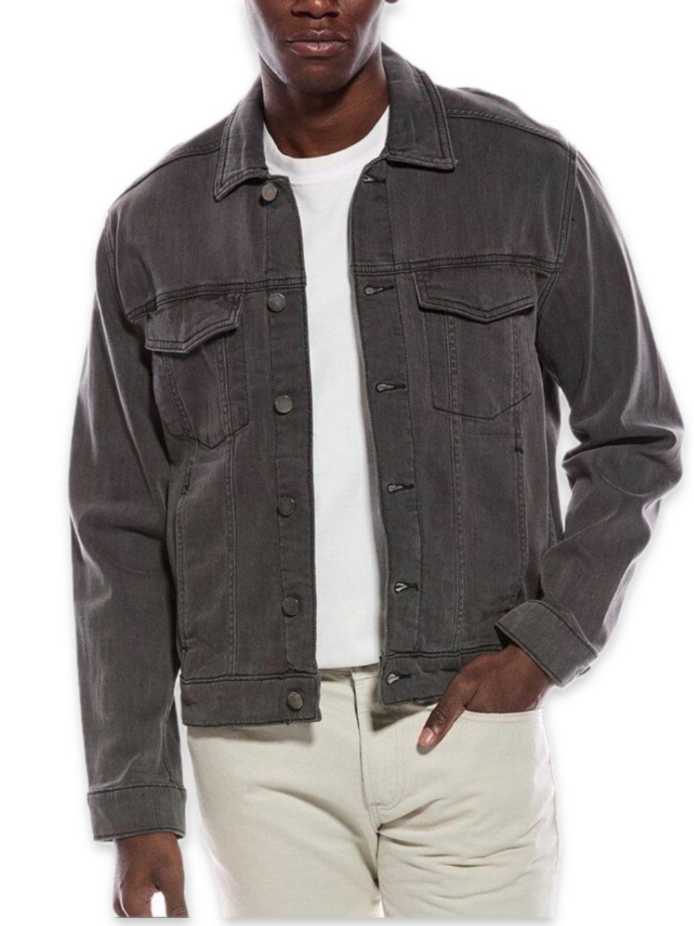 Jason Wu Faded Black Denim Trucker Jacket
